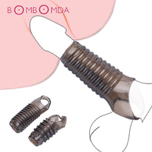 Load image into Gallery viewer, Silicone Penis Ring Adults Sex Toy for Men Vagina Condom Ribbed Multi Functional Dildo Girth Enhancer Anal Butt Plug Dick Sleeve