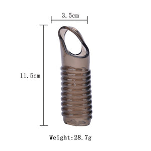 Silicone Penis Ring Adults Sex Toy for Men Vagina Condom Ribbed Multi Functional Dildo Girth Enhancer Anal Butt Plug Dick Sleeve