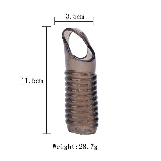 Silicone Penis Ring Adults Sex Toy for Men Vagina Condom Ribbed Multi Functional Dildo Girth Enhancer Anal Butt Plug Dick Sleeve